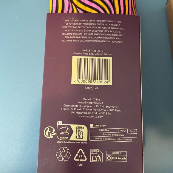 NWT. Nespresso Reversible Tote Bag, silver travel mug & Barista ice cube tray - Picture 3 of 7